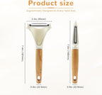 Potato Peelers Set of 2, Stainless Steel Vegetable Peeler with Non-Slip Wood Handles, Y & I Shape Kitchen Peelers for Carrot, Apple, Potato - Dishwasher Safe