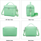 NOL Natural Organic Lifestyle Insulated Lunch Bags for Women Cooler Bag Lightweight Nylon Waterproof Lunch Box For Work (Medium(normal), Mint green)