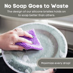 Silicone Dish Sponge Dish Scrubber (Oval and Square) - Dual-Sided, Food Grade Silicone Sponges for Dishes and Housecleaning 2-Pack