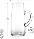 Glass Water Pitcher with Spout – 63 Oz Elegant Serving Carafe for Water, Juice, Sangria, Lemonade, and Cocktails – Clear Glass Beverage Pitcher.
