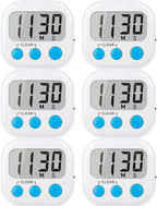 6 Pack Digital Kitchen Timers for Cooking Magnetic Timer for Cooking Loud Alarm White