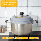 Microwave Splatter Cover Vented Glass Splatter Guard Lid with Collapsible Silicone for Food as Pot Cover Plate 9.8 inch Light Grey