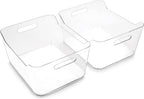 BINO | Plastic Storage Bins, X-Large - 2 Pack, Clear | THE SOHO COLLECTION | Pantry Organizers and Storage Containers Fridge Organizer Bins Kitchen Cabinet Organizer Medicine Cabinet Organizer Bin