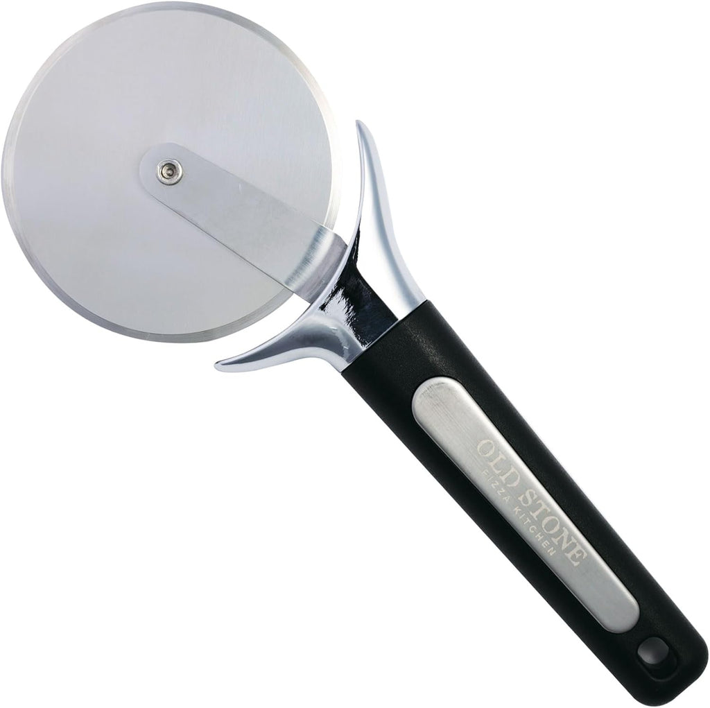 Old Stone Pizza Making Kit, Includes 15-inch Round Glazed Pizza Stone, Bamboo Pizza Peel, and Pizza Cutter
