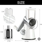 Rotary Cheese Grater Hand Crank with handle - Upgraded strong suction, changeable blades, handheld kitchen aid 3-in-1 Cheese Shredder. Kitchen Rotary Grater Slicer for Fruit, Vegetables, Nuts