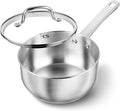 KOCH SYSTEME CS Stainless Steel Saucepan, 3 Quart Saucepan with Lid, Premium Stainless Sauce Pan, Indutcion Sauce Pan with Lid, Stainless Steel Pot 3 QT, Easy to Clean, Oven Safe