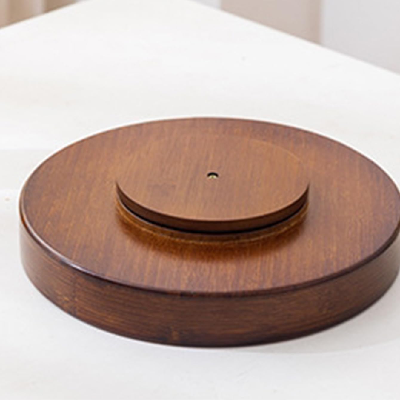 Bamboo Lazy Susan Organizer, 12'' Non-Skid Round Tray, Rotating Spice Rack, Condiment Oil Organizer, Large Lazy Susan Turntable for Cabinet, Kitchen, Bathroom, Table