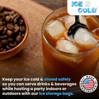 Ice Bags with Drawstring Closure | 20lb, 500ct/cs | 50 mic Thickness | Portable Storage and Freezer Keeper