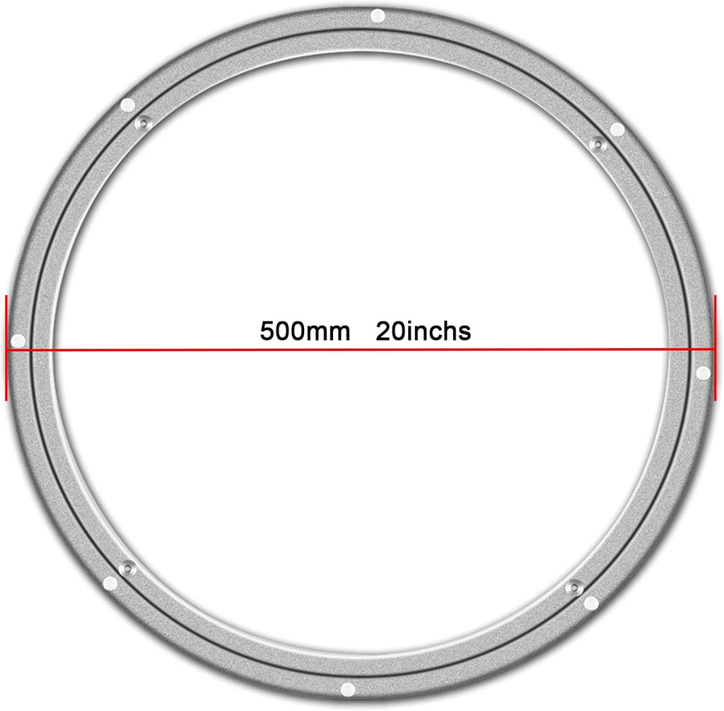 Lazy Susan Heavy Duty Hardware 20 Inchs Aluminum Metal Rotating Turntable Bearings Swivel Plate Hardware for Dining-Table and Workbench