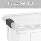 Superio Storage Bins with Lids- 4 Pack, 21 Qt Clear Boxes for Organizing, Stackable Plastic Containers- BPA Free, Non-Toxic, Odor Free, Organizer for Home, Office, Dorm