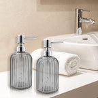 Kitchen Soap Dispenser - 2 Pack 14 Oz, Transparent Bottle for Hand, Dish Soap or Lotion (Dark Grey)