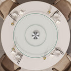 22.8" Lazy Susan for Table Top Tempered Glass Rotating Serving Tray for Dining Table, Kitchen Lazy Susan Organizer Spinning Rotating Food Server Party Centerpieces Heavy Duty (58cm / 22.8in)