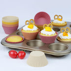 Silicone Baking Muffin Cups 12 Pack, Reusable Cupcake Liners Cake Molds, BPA Free, Dishwasher Safe (Orange Series, Standard)