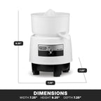 Waring Commercial BJ120C Compact Citrus Juicer, 120V, 5-15 Phase Plug,White, 34 Ounce