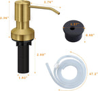 Sink Soap Dispenser for Kitchen Sink, Countertop Built in Sink Soap Dispenser with 47”Extension Tube kit, No Need to Fill The Little Bottle Again (Golden)