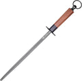 MITSUMOTO SAKARI 12 Inch Round Honing Rod, Japanese High Carbon Honing Steel (Sourwood Handle)