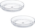 2 Pack, 10 Inch Clear Non-Skid Lazy Susan Organizers - Turntable Rack for Kitchen Cabinet, Pantry Organization and Storage, Fridge, Bathroom Closet, Vanity Countertop Makeup Organizing, Spice Rack