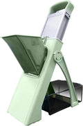 ShanSon Safe Mandoline Slicer,French Fry Cutter,Multifunctional Vegetable Chopper,Mandoline Potato Slicer with 30+ Presets & Thickness Adjuster, Chopping Artifact for Kitchen Meal Prep,Upgraded Green