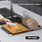 Roll Up Dish Drying Rack, Stainless Kitchen Accessories, Foldable Dish Rack, Anti-Slip Design Sink Counter Storage, Over The Sink Dish Rack, Stainless Steel, (21" x 9.1")