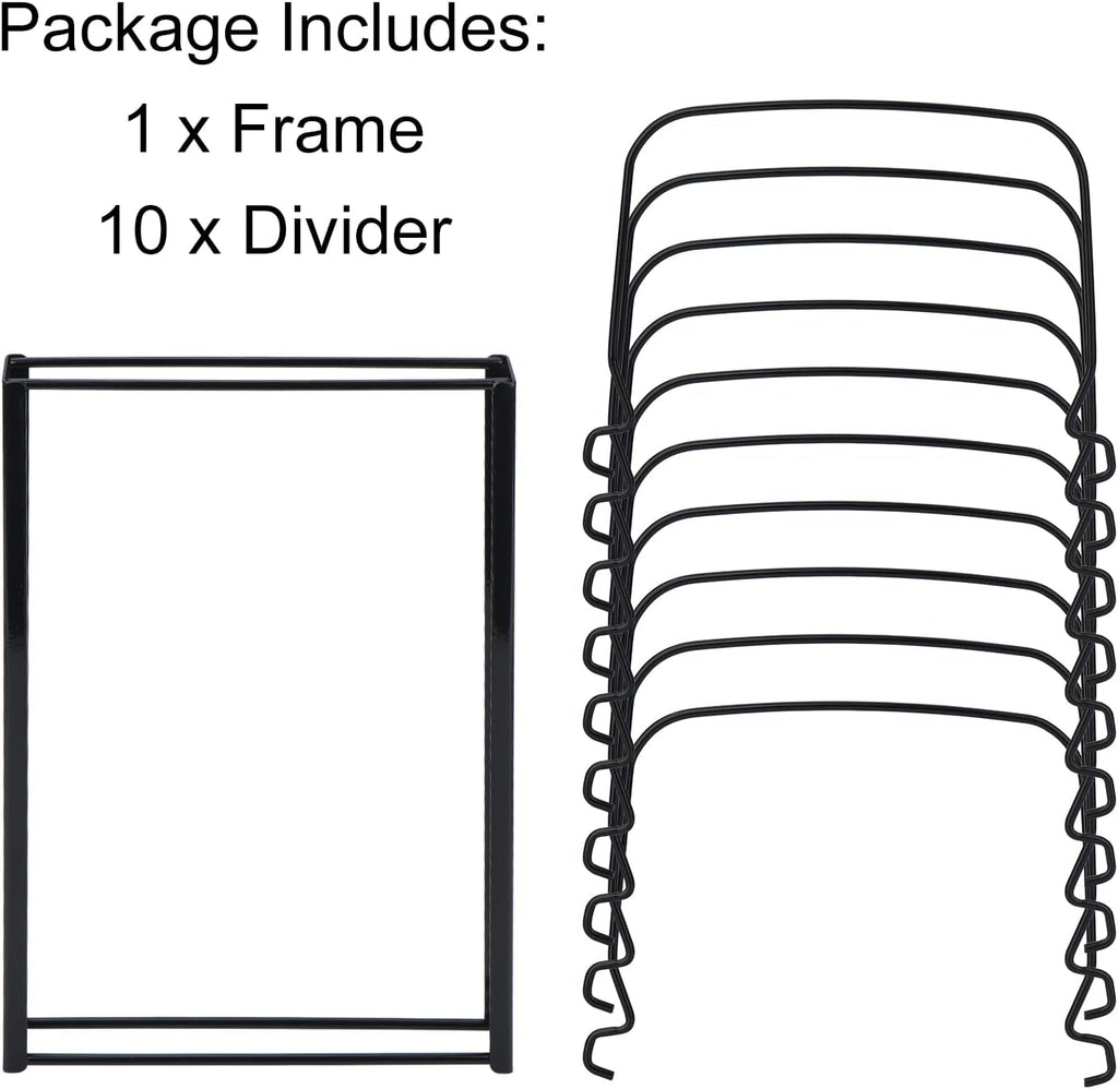 Toplife 10+ Bakeware Organizer Rack for Kitchen Bakeware, Cookware, Dinnerware, Cutting Boards, Plates, Pot and Pan Lids (Black)