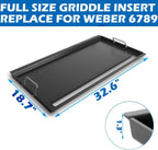 6789 Full Size Griddle Inserts for Weber Genesis II 400 Series Flat Top Grill Plate with Handles for Weber Genesis II E-410 S-410 E-435 S-435 LX E/S-440