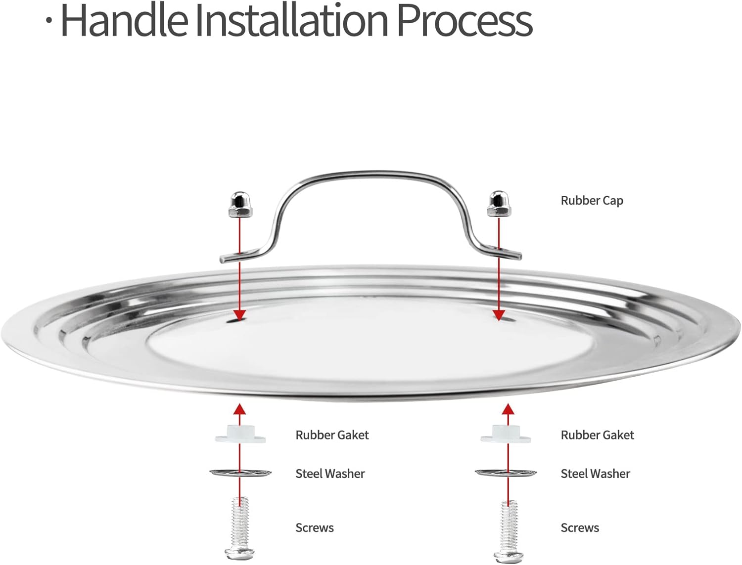 Stainless Steel Universal Lid for Pots, Pans and Skillets-Fits 7" to 12" Replacement Frying Pan Cover and Cast Iron Skillet Lid
