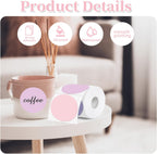 Thermal Label,3 Inch Pink Gradient Round Thermal Printer Sticker,Self-Adhesive Round Direct Thermal Labels,Thermal Stickers for DIY Logo Design,Name Tag (300 Labels/1 Roll)