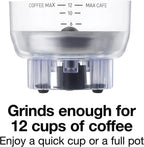 Proctor Silex Sound Shield Electric Coffee Grinder for Quiet Grinding, Stainless Steel Blades, Beans, Spices and More, 12 Cups, Black (80402)