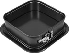 Springform Cake Pan, 9.5 x 9.5Inch Square Cheesecake Pan, Tiramisu Bakeware with Nonstick Removable Bottom, Non-Stick Baking Pan Mold Leakproof - Black