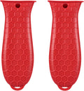 2 Pcs Cast Iron Handle Cover, Silicone Hot Handle Holder, Heat Resistant Cast Iron Skillet Covers Potholder for Frying Pans and Griddles Kitchen Supplies