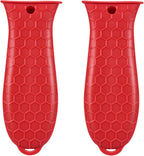 2 Pcs Cast Iron Handle Cover, Silicone Hot Handle Holder, Heat Resistant Cast Iron Skillet Covers Potholder for Frying Pans and Griddles Kitchen Supplies