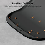 PETLIBRO Dog Food Mat, Silicone Non-Slip Waterproof Cat Food Mat for Feeder & Fountain & Bowl, Dog Bowl Mats with Raised Edge Spill Protection Floor, Extra Large Cove Feeding Mat for Pet 22''x16.5''