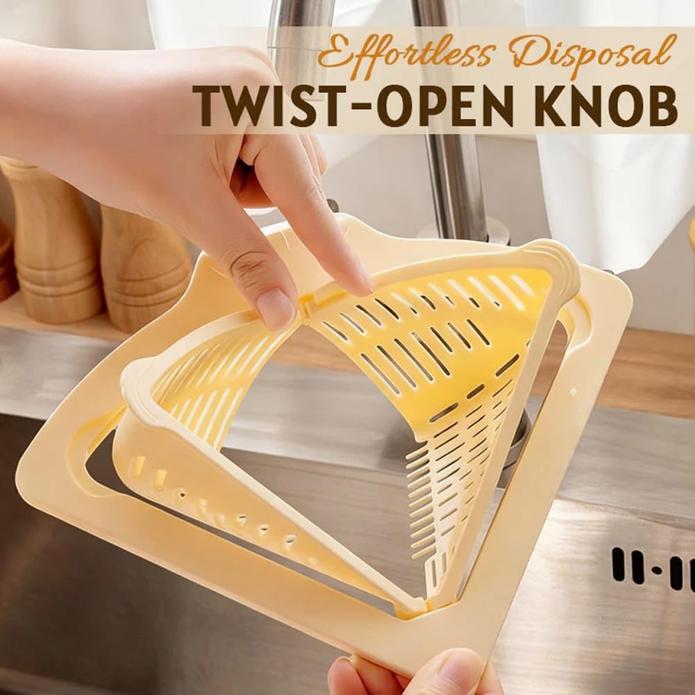 Magnetic Drainage & Filter Basket, Punch-Free Triangular Sink Strainer with Twist-Open Bottom, Strong Magnetic Fixation, Corner Kitchen Organizer for Washing Fruits & Vegetables(Color c)