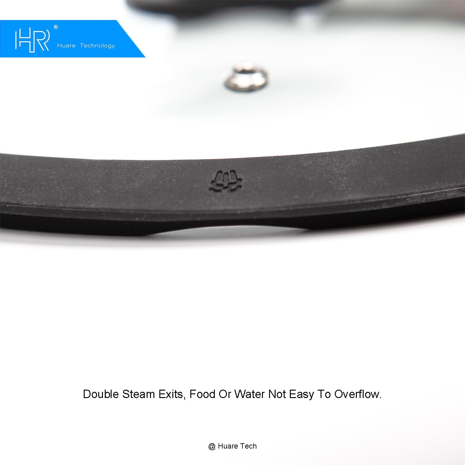 Silicon Glass Lid for Pot,Pan,Skillet Fits 12"(30CM) Cookware Silicon lid Dishwasher Safe, Replacement Lid Vented Tempered Glass with Heat Resistant Silicone Rim By HR Huare Technology, Black,1 Pack