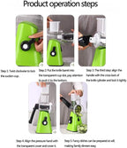 Manual Rotary Potato Grater Kitchen Mandoline Vegetable Slicer，with 3 Interchangeable Blades，Easy to use (Green)