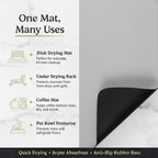 Dish Drying Mat Super Absorbent – 17" x 31" Coffee Mat for Countertops – Non-Slip Drying Mat for Kitchen Counter – Easy to Clean Water Absorbent Mat – XLarge Dish Drying Mats (Lite Gray)