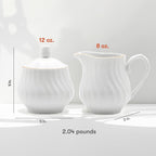 Sugar and Creamer Set - Porcelain Sugar and Creamer Vintage Tea Set with Gold Trims & Embossed Swirls - Exquisite Fine China Tea Set for Parties & Celebrations - Imperial Gold Set by Lynns
