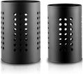 Evanda Kitchen Utensils Holder for Countertop Pack of 2, Stainless Steel Black Utensils Caddy, Farmhouse Stylish Organizer and Kitchen Decor Utensil Crock, Gift for New House New Apartment