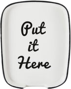 Spoon Rest for Stove Top, Ceramic Spoon Holder for Kitchen Counter, White and Cute Coffee Spoon Rest, Large Cooking Utensil Rest for Spoon, Spatula, Ladle (5.8 * 4.5 inch)