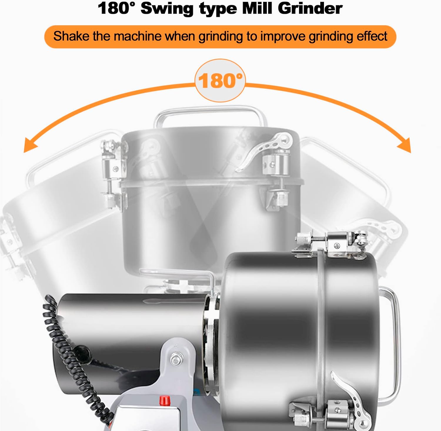 Electric Grain Grinder 800g,Swing Type Grain Mill Grinder 3000W,110V Stainless Steel High-speed Spice Herb Grinder Superfine Machine Dry Cereals Pulverizer Swing Type