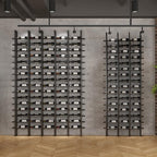 Wine Rack Freestanding Floor, 16 Tier 80 Bottle Capacity Display Holder, Black Industrial Wine Bottle Storage Shelves, for Any Bar, Wine Cellar, Kitchen, Dining Room (Gold, 5 Column)