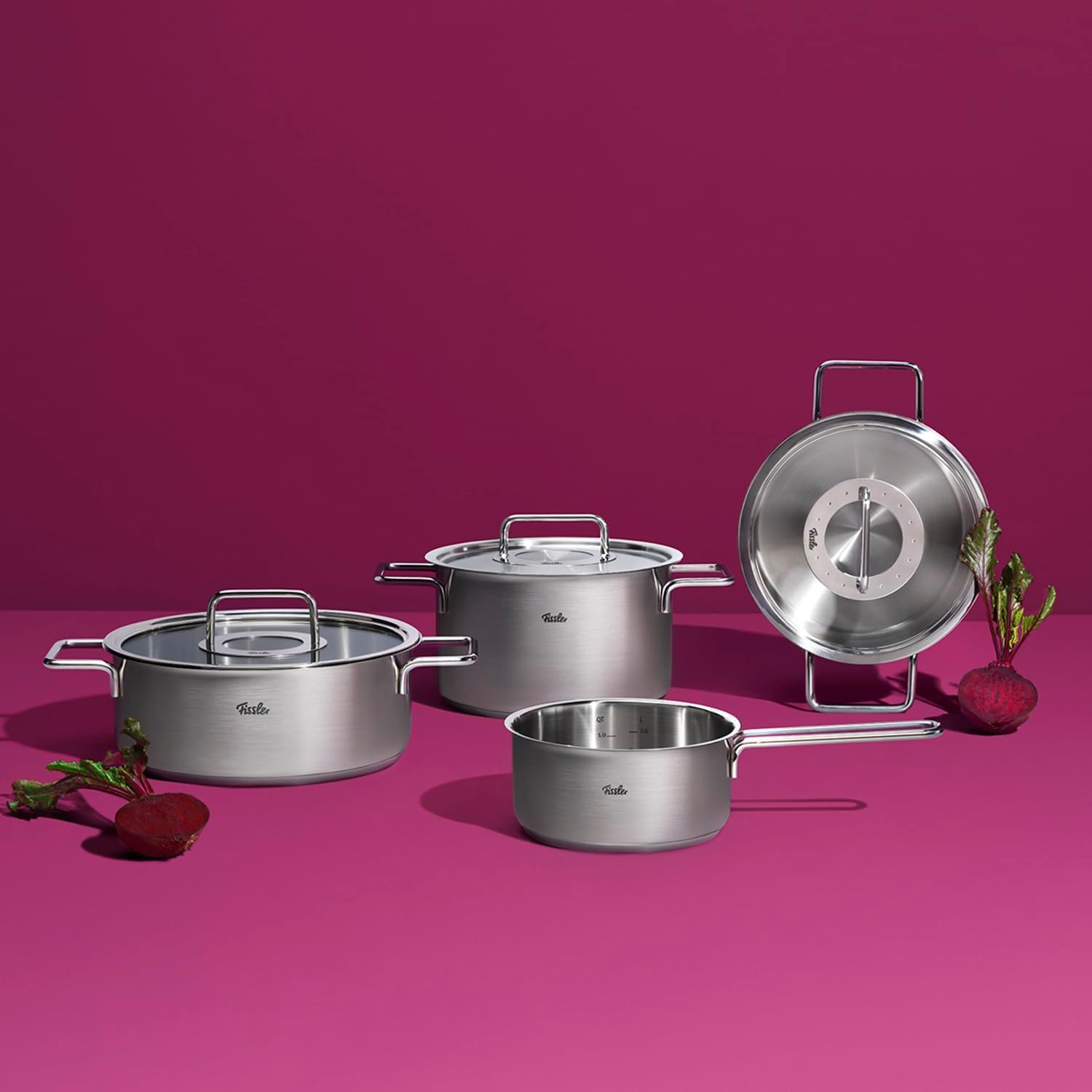 Fissler Pure Collection Stainless Steel 4.1 Quart Rondeau with Glass Lid