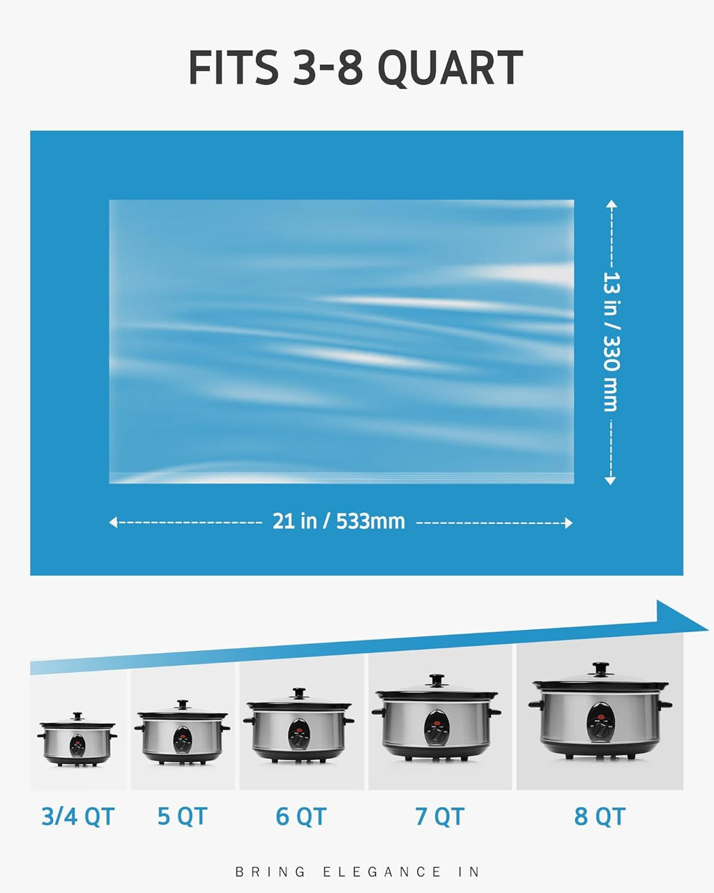 Syntus Crock Pot Liners, 60 Count 13" x 21" Large Size Slow Cooker Liners Fits 3-8 Quart Pots, Disposable Cooking Bags Suitable for Oval & Round & Retangular Crock Pot