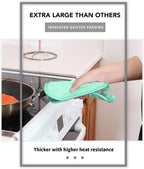 Joyhalo 4 Pack Pot Holders for Kitchen,Cotton Oven Holder with Great Heat Resistance,Non Slip Hot Pads for Kitchen Clearance, Aqua