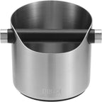 Espresso Knock Box, Stainless Steel coffee grounds container, Espresso grounds knock box With Non-slip Base and Removable Bar