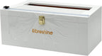 12" White Commercial Foil & Plastic Wrap Dispenser Organizer w/Cutter & Roller - Heavy-Duty XL Holder Fits 3000ft Film, 1000ft Foil Rolls, Costco-Sized - Kitchen, Restaurant Storage