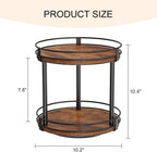 Snughome Rotating Spice Rack, 2 Tier Lazy Susan Organizer, Wood Kitchen Countertop Organizer, Brown Lazy Susan Turntable for Cabinet, 10.2" x 10.2" x 10.4"