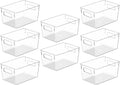 Clear Plastic Storage Bins, Pantry Organizers and Storage Containers Fridge Organizer Bins for Organizing Kitchen Cabinet Organizer Bin Bathroom Freezer Refrigerator Organization