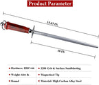 Sharpening Steel Knife Sharpener Rod Round 10 Inches Honing Steel for Knives Red