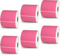 BETCKEY - 3" x 5" Multipurpose & Large Shipping Labels Compatible with Zebra & Rollo Label Printer,Premium Adhesive & Perforated[Pink, 6 Rolls, 2100 Labels]
